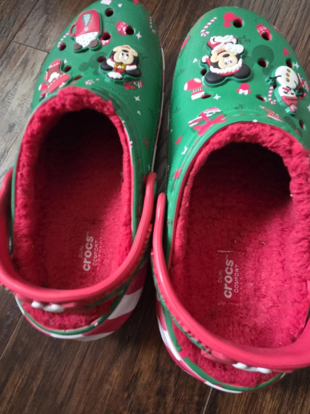 Crocs Kids Disney Mickey Christmas Lined Clog - Green/Red